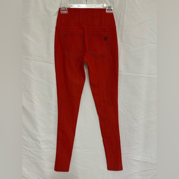 Agnes & Dora Bold Red High Waist Pull-On Leggings - Picture 2 of 6